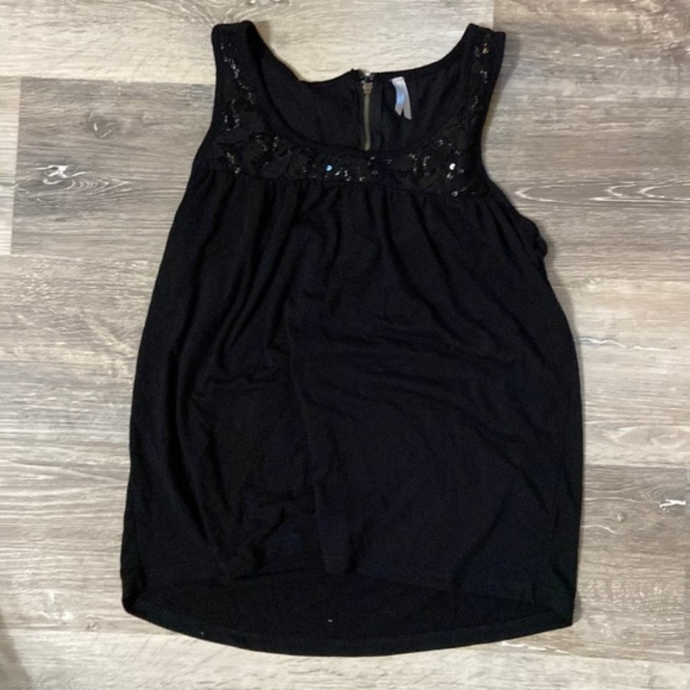 Vanity black Sequins Tank- Medium